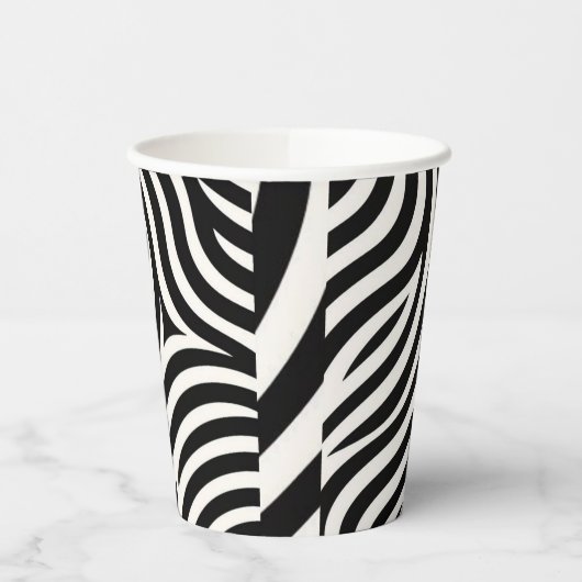Gobelets En Papier Zebra Stripes Impression moderne (Gauche)