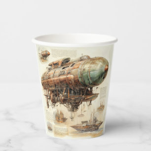 Gobelets En Papier Zeppelin Steampunk vintage (4)