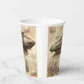Gobelets En Papier Zeppelin Steampunk vintage (5) (Droite)
