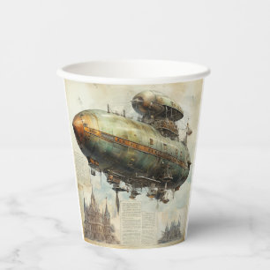 Gobelets En Papier Zeppelin Steampunk vintage (7)