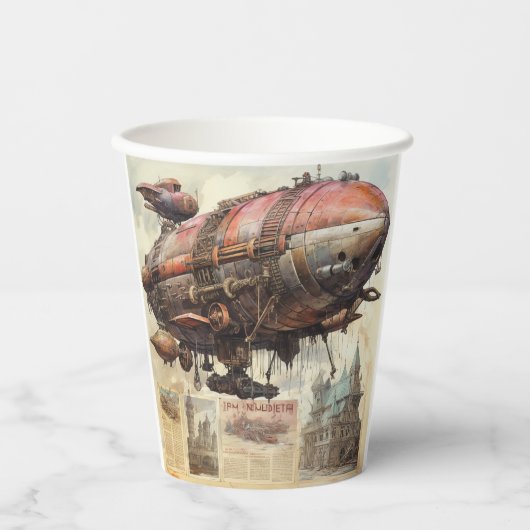 Gobelets En Papier Zeppelin Steampunk vintage (9) (Recto)