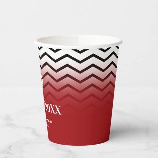 Gobelets En Papier Zigzag Motif Red Graduation (Gauche)