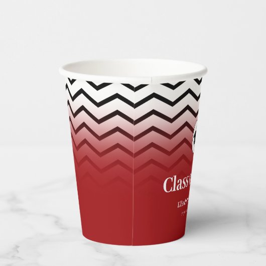 Gobelets En Papier Zigzag Motif Red Graduation (Droite)