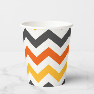 Gobelets En Papier Zigzag orange et noir