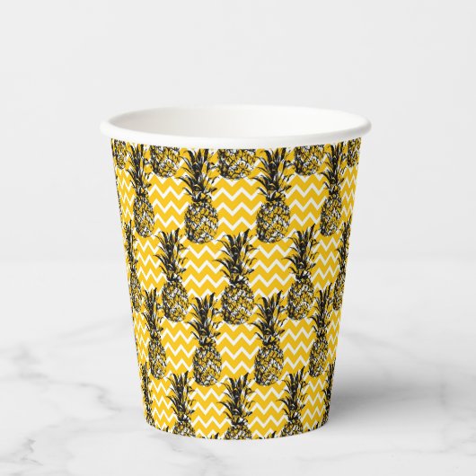 Gobelets En Papier Zigzags ananas (Recto)