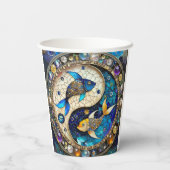 Gobelets En Papier Zodiac - Poissons de poisson Yin et Yang (Verso)