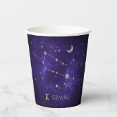 Gobelets En Papier Zodiac Purple Gemini | Horoscope d'astrologie cosm (Recto)