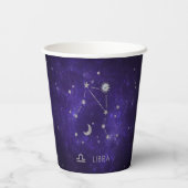 Gobelets En Papier Zodiac Purple Libra | Horoscope d'astrologie cosmi (Verso)