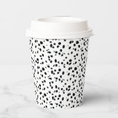 Gobelets En Papier Zones Dalmatiennes Imprimer Motif Noir Et Blanc (Verso)