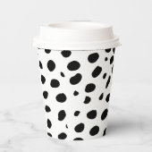 Gobelets En Papier Zones de guépard noir blanc (Verso)