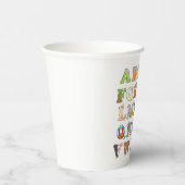 Gobelets En Papier Zoo - Lettres alphabétiques sur les animaux - Appr (Droite)