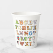 Gobelets En Papier Zoo - Lettres alphabétiques sur les animaux - Appr (Recto)