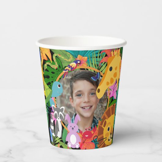 Gobelets En Papier Zoo Wild Animal Jungle Safari Anniversaire de enfa (Verso)