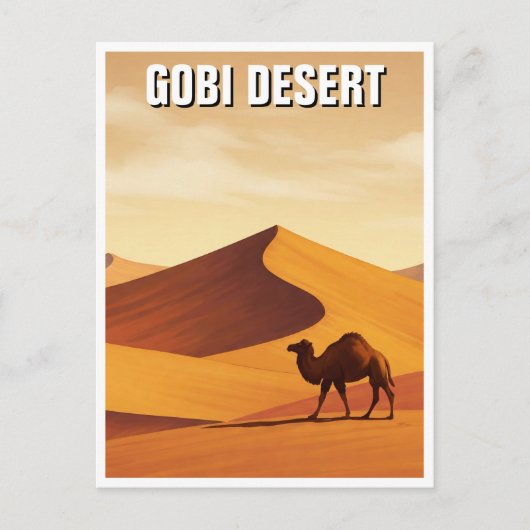 Gobi Desert Camel Reizen Briefkaart (Voorkant)