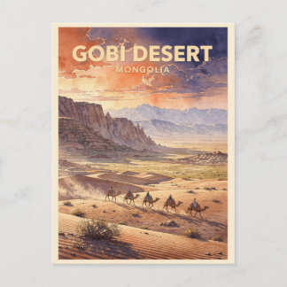 Gobiwoestijn Mongolië Retro Briefkaart