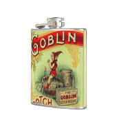 Goblin Elf Gnome Whiskey Label Hip Flask Heupfles (Links)