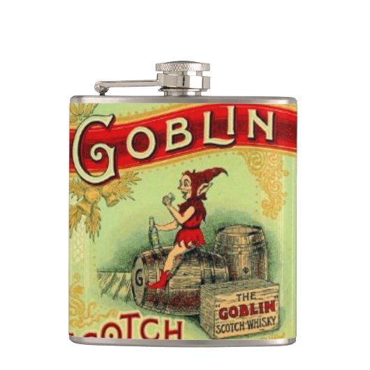 Goblin Elf Gnome Whiskey Label Hip Flask Heupfles (Voorkant)