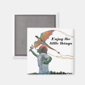 Goblin Flying Dragon Kite Fantasy Button Magnet Magneet (Voorkant / Achterkant)