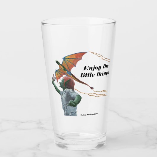 Goblin Flying Dragon Kite Fantasy Drink glas (Voorkant)