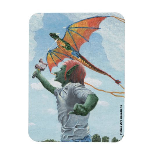 Goblin Flying Dragon Kite Flexibele Fantasy Magnee Magneet (Verticaal)