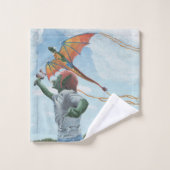 Goblin Flying Rainbow Dragon Kite Fantasy Handdoek (Wasdoekje)
