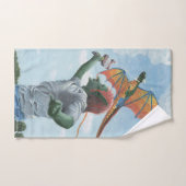 Goblin Flying Rainbow Dragon Kite Fantasy Handdoek (Handdoek)