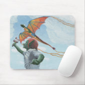 Goblin Flying Rainbow Dragon Kite Fantasy Mousepad Muismat (Met muis)