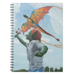 Goblin Flying Rainbow Dragon Kite Fantasy Notitieb Notitieboek