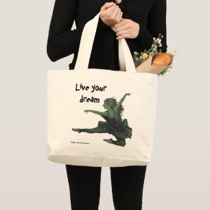 Goblin Girl Ballerina Dancing Fantasy Art Canvas t Grote Tote Bag