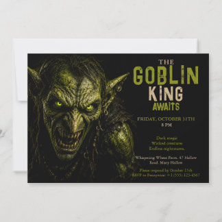 Goblin Halloween-feest - Dark Fantasy Halloween Kaart
