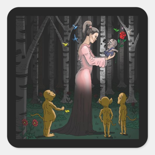 Goblin Love Vierkante Sticker (Voorkant)