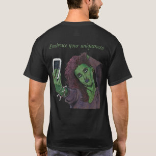 Goblin Meisje Mobiele Telefoon Selfie Uniek Fantas T-shirt