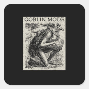 Goblin Mode Goblincore Fairycore Middeleeuwse Grun Vierkante Sticker