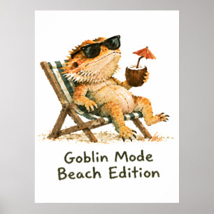 Goblin Mode Strandeditie Baardagaam Kunst Poster