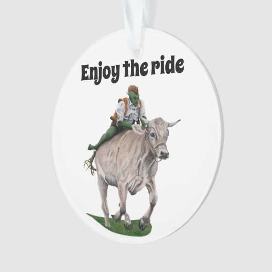 Goblin Rider Ox Racing Fantasy Acryl Ornament (voorkant)