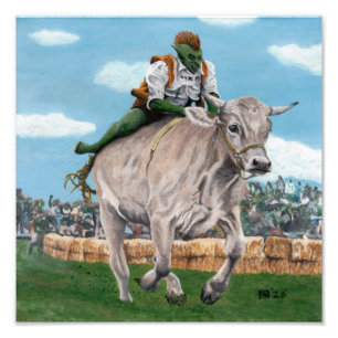 Goblin Rider Ox Racing Fantasy Art Foto afdrukken Afdruk