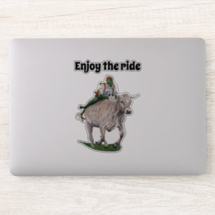 Goblin Rider Ox Racing Fantasy Art Sticker