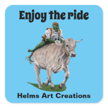 Goblin Rider Ox Racing Fantasy Art Stickers