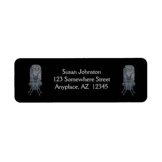 Goblin Tombstone Halloween Adres Label (Voorkant)