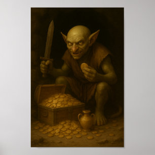 Goblin Treasure Guardian - Kleine gestalte, grote  Poster
