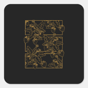 Goblincore Cottagecore Academia Esthetiek Aardbei Vierkante Sticker