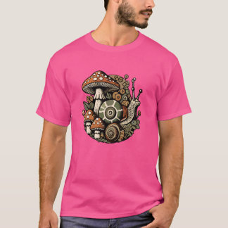 Goblincore Cottagecore Mushrooms Snail  Mus T-shirt