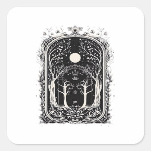 Goblincore Fantasy Poort Naar Klassiek Vierkante Sticker