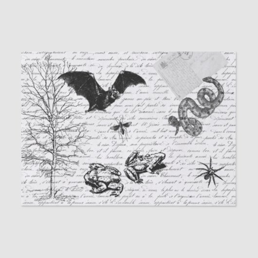 Goblincore Frog Bat Animal Decoupage Tissuepapier (Voorkant)