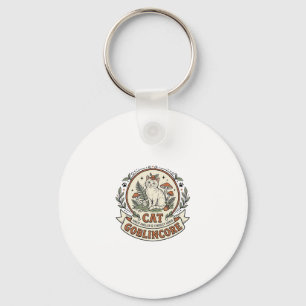 Goblincore Kat Goblincore Kat Vintage Vector Kunst Sleutelhanger