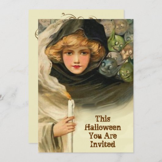 Goblins Peeking  uitnodiging van Halloween Party (Voorkant / Achterkant)