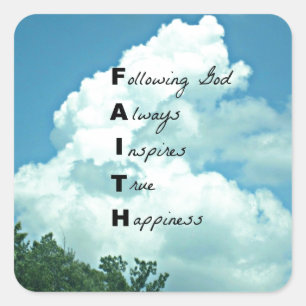 God achterna... vierkante sticker