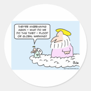 god angel flood opwarming van de aarde ronde sticker