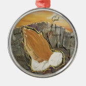 God Answers gebeden Metalen Ornament (Voorkant)