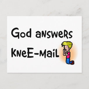 God beantwoordt kneE-mail Christelijk geschenk Briefkaart